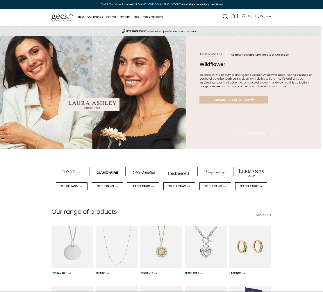 Gecko Jewellery — Luxury Ecommerce